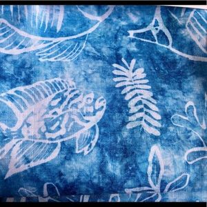 Maori Fish Plants Tie Dye Fabric Shower Curtain